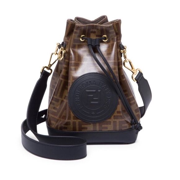 - Authentic Fendi Brown Glazed Fabric Bucket Bag - Picture 1 of 15
